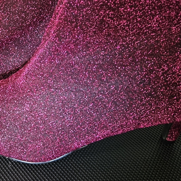 Pink/black shimmer metallic ankle booties NWOT Size 6.5 - Picture 7 of 12